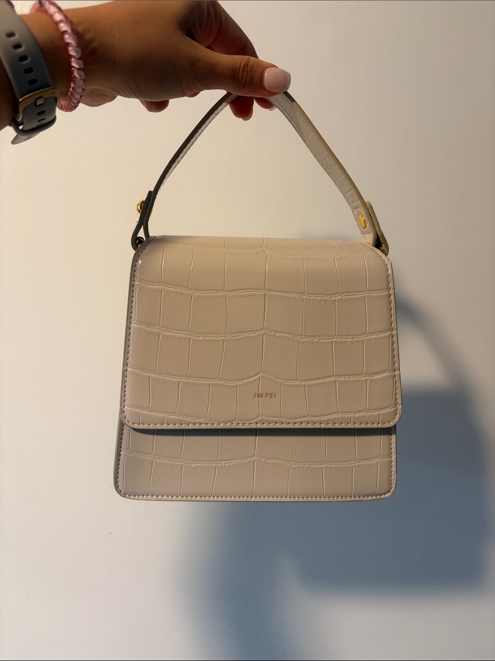 JW PEI Structured Top-Handle Women’s Bag in Light Beige